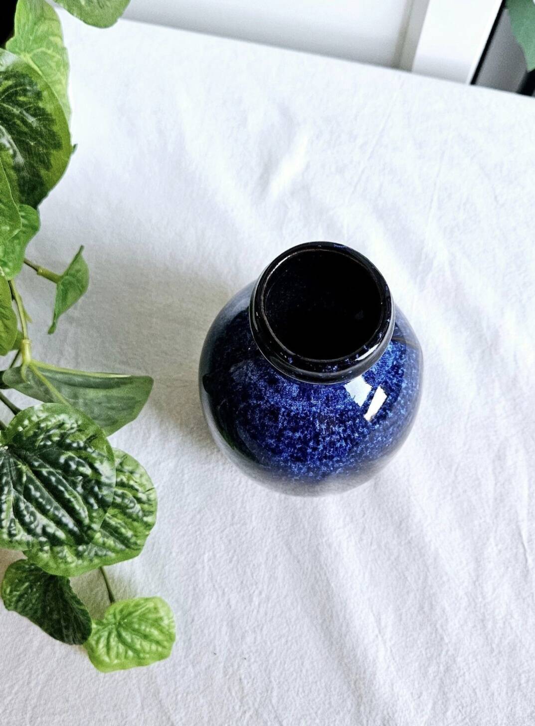 Vintage Blue Ceramic Vase by Jie in Sweden