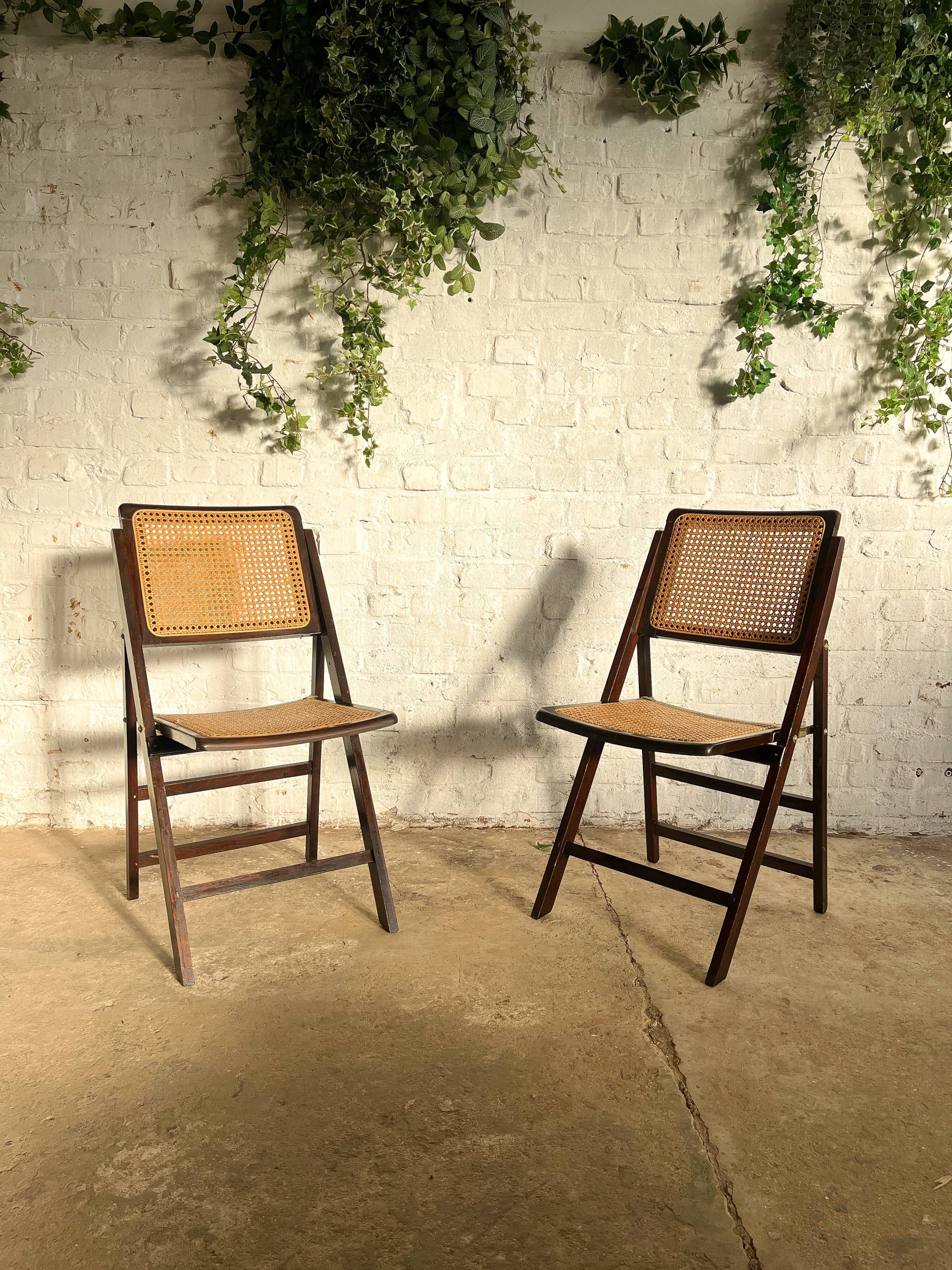 Pair of chairs complain cannage