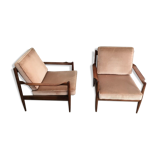 Pair of wooden armchairs