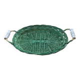 Green wicker basket