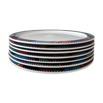 6 Rosenthal Scenario Metropol dinner plates, Rosenthal plates, Barbara Brenner 90's