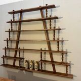 Turned wood bar wall shelf