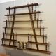 Turned wood bar wall shelf