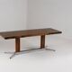 Vintage rosewood and brushed metal coffee table, 1960s