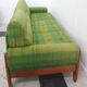 Green three seat sofa Teak frame