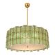 Contemporary Modern Italian Green“Tropical” Murano Glass Gold Chandelier