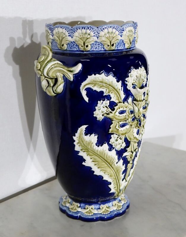 Earthenware vase, faience factory of fives lille - early twentieth century