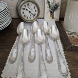 6 silver-plated metal tablespoons