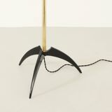 Brass and lacquered metal floor lamp, Spain, 1950s