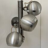 Pair of vintage adjustable wall lights, chrome and brushed metal, France 1970