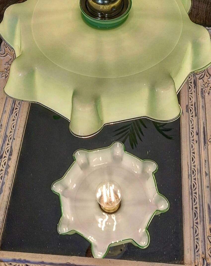 Vintage opaline pendant light