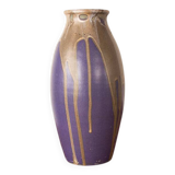 Large Art Deco glazed ceramic vase, by Léon Pointu, Puisaye stoneware.