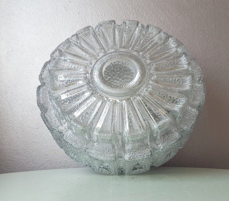 Vintage glass ceiling light from the 1960s