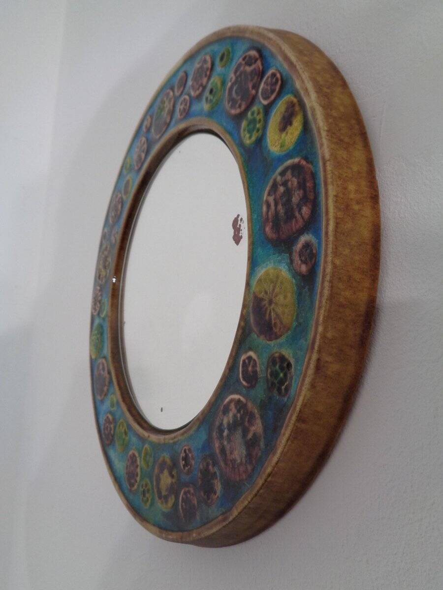 French ceramic mirror, 1960s