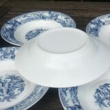 Set of eight hollow plates of the rivanel brand france baroque décor