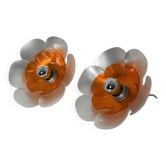 Paire d’appliques Flowers 1970