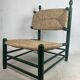 Fauteuil bas en paille de jonc français dans le style de Charles Dudouyt, années 1950