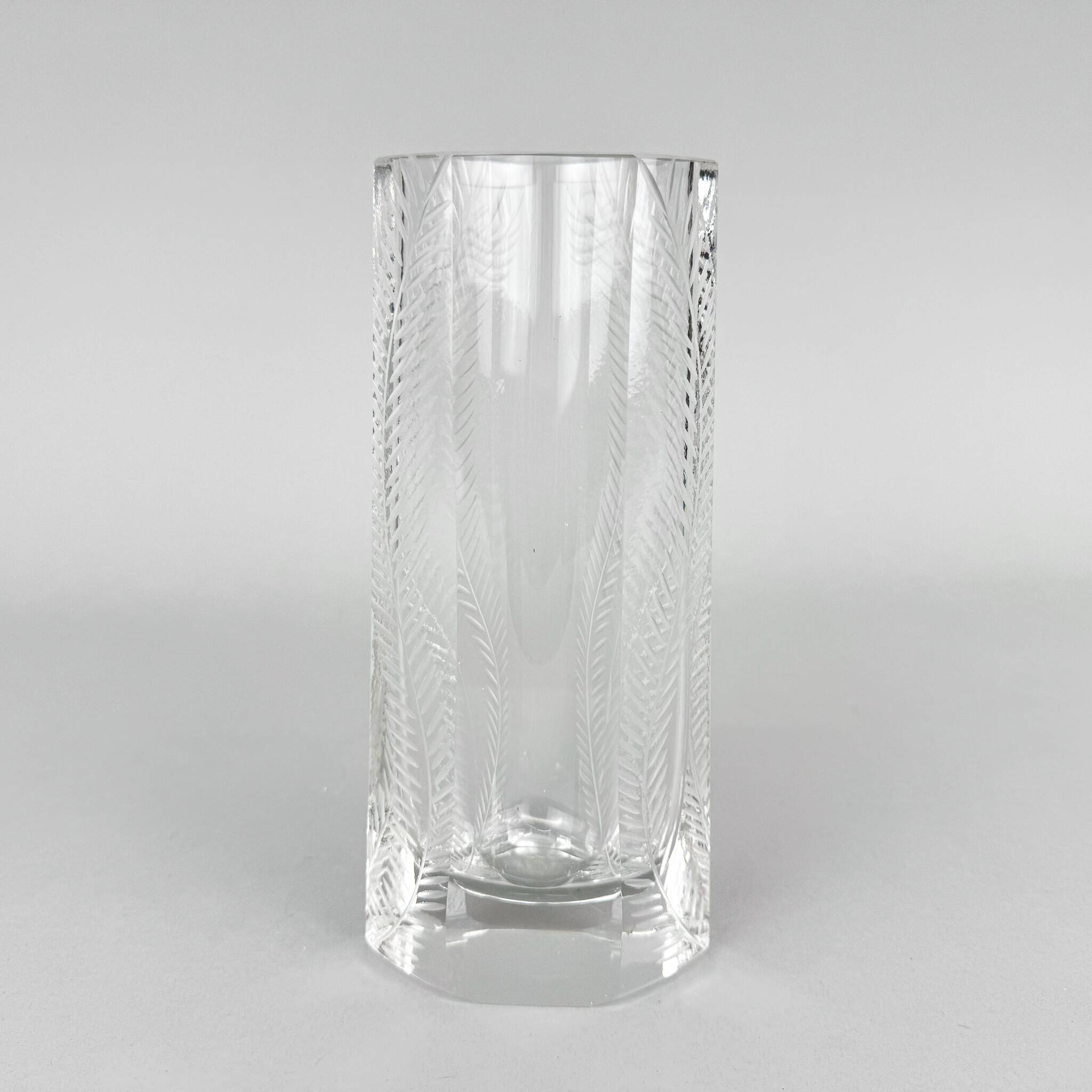 Art Deco Facet Cut Glass Vase