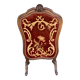 Antique fireplace screen in carved wood and embroidered velvet, Napoleon III.