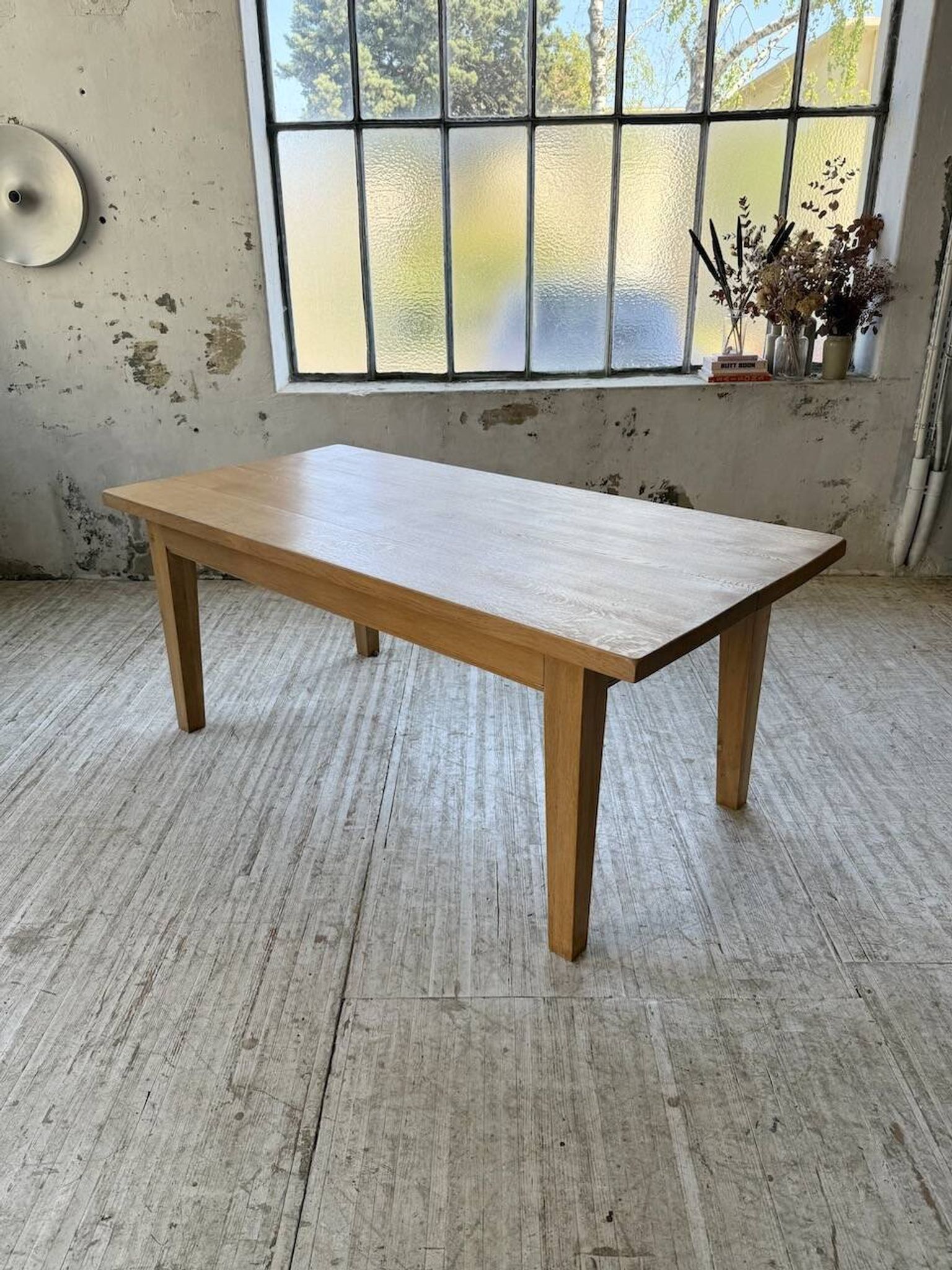Table de ferme extensible en chêne massif