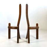 Vintage handmade chairs with curved wood