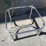 Chromium coffee table and glass slab