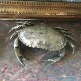 Silver metal box in crab shape