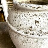 Planter, large whitewashed concrete pot, 1950s