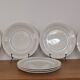 Set of 7 flat plates CERANORD St AMAND décor blue and red lines French Antique