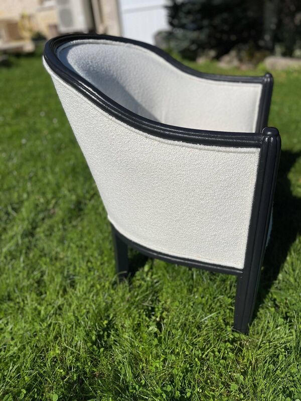 Fauteuil Tonneau Vintage Bouclette