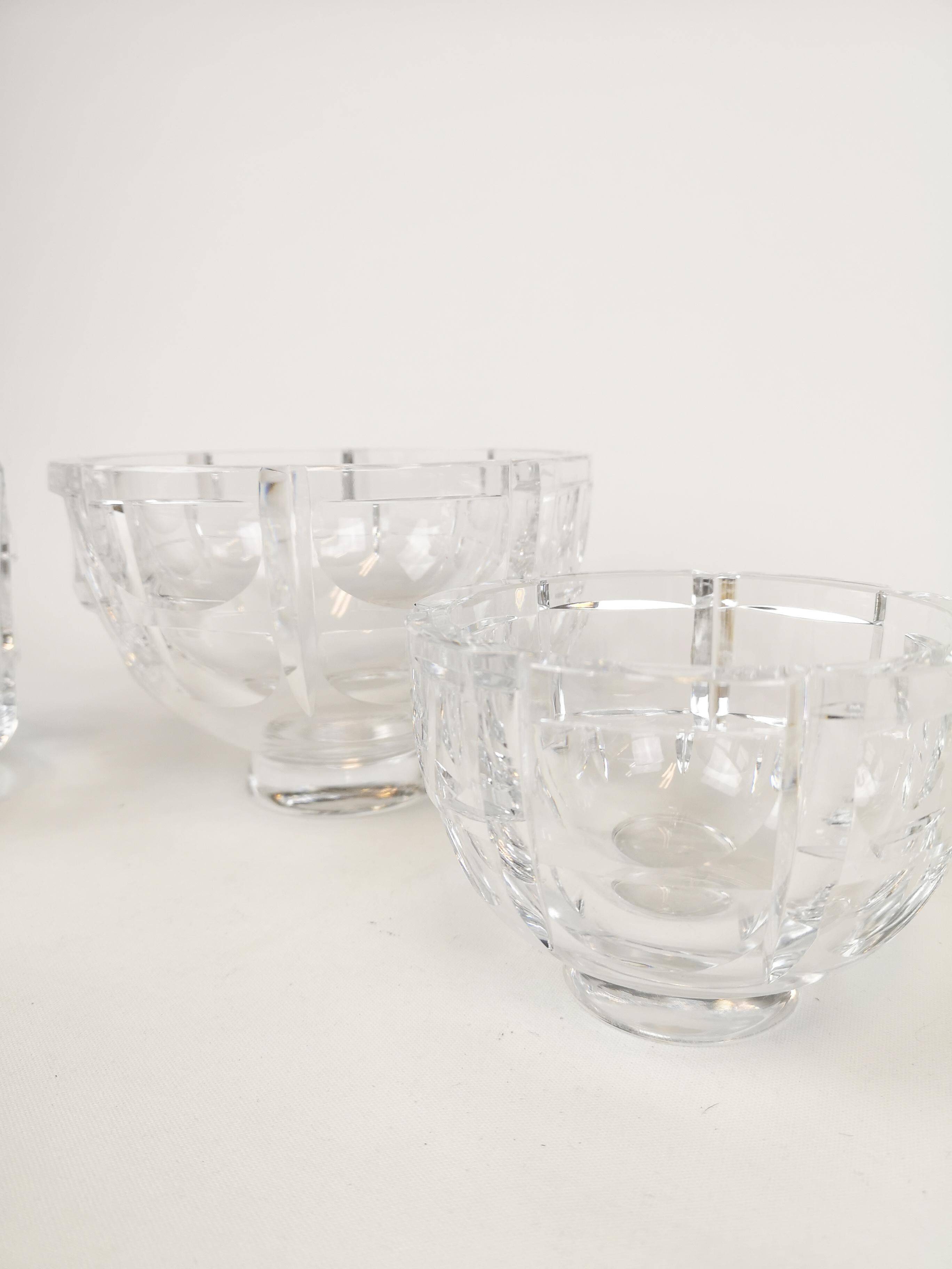 Set of 3 Art Deco crystal pieces Orrefors Simon Gate Sweden