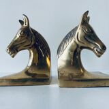 Pair of brass horse book set
