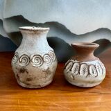Flat cup and 2 mini ceramic vases Albert Thiry Vallauris