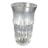 Old Art Deco Style Vase in Crystal Glass Signed Daum Cross of Lorraine and France