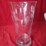 Art deco engraved glass pitcher