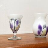 Vintage German glass vase and cup by Hans Jürgen Richartz for the Richartz art collection, set of 2.