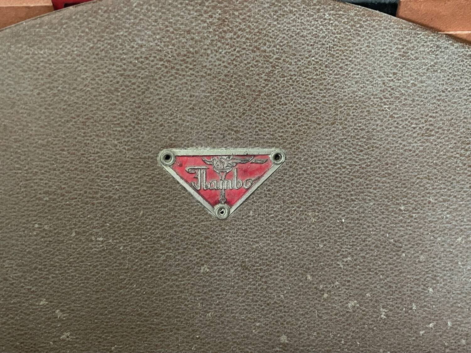 Old Flambo wooden curtain filing cabinet for desk