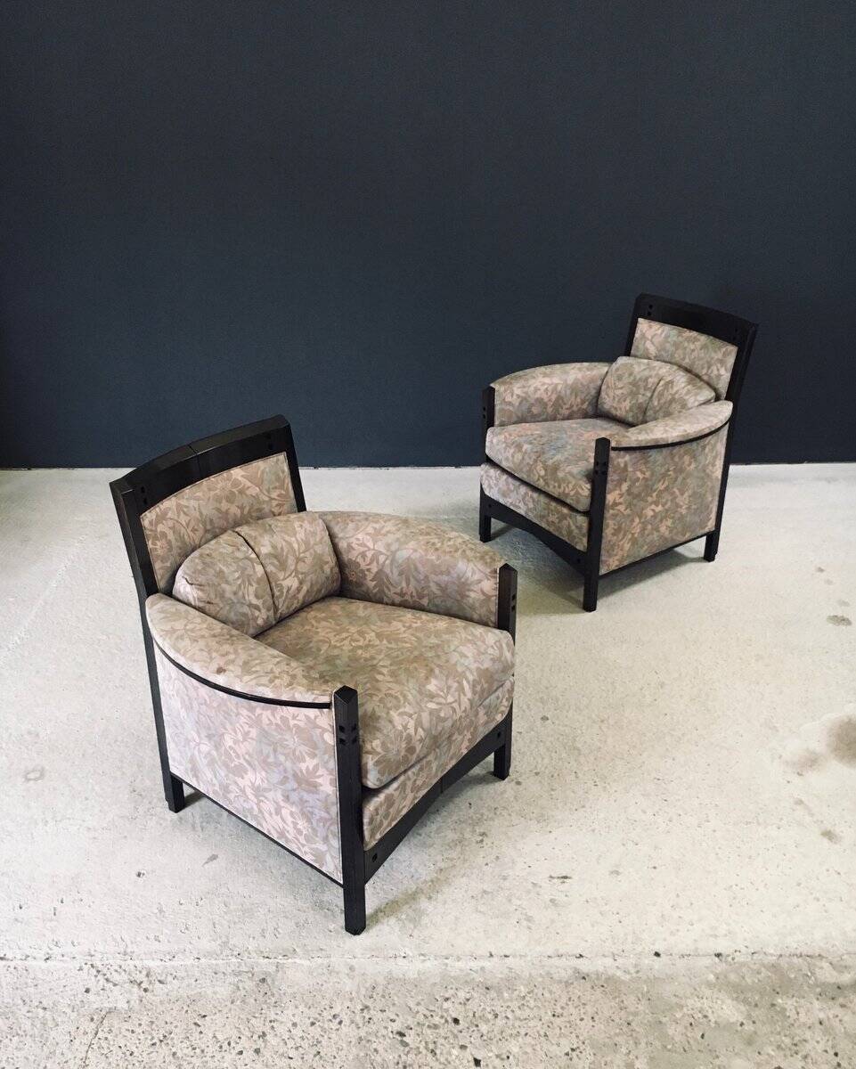 Postmodern Peggy Lounge Chairs by Umberto Asnago for Giorgetti, Italy, 1980s, Set of 2