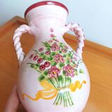 Double braided handle ceramic vase