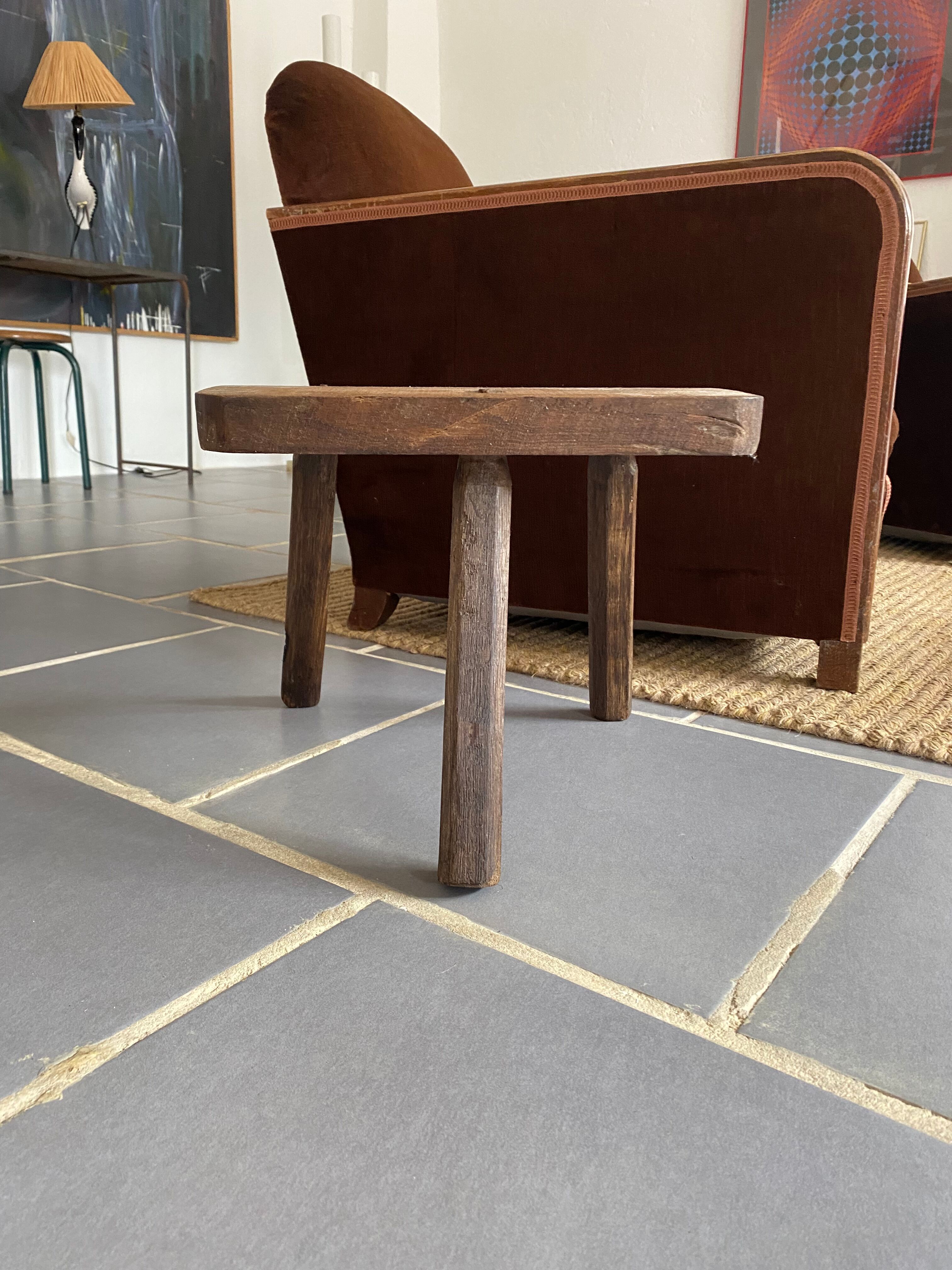 Antique tripod farm stool