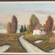 Painting „The Farmhouse on the Side”, Scandinavian design, 1970s