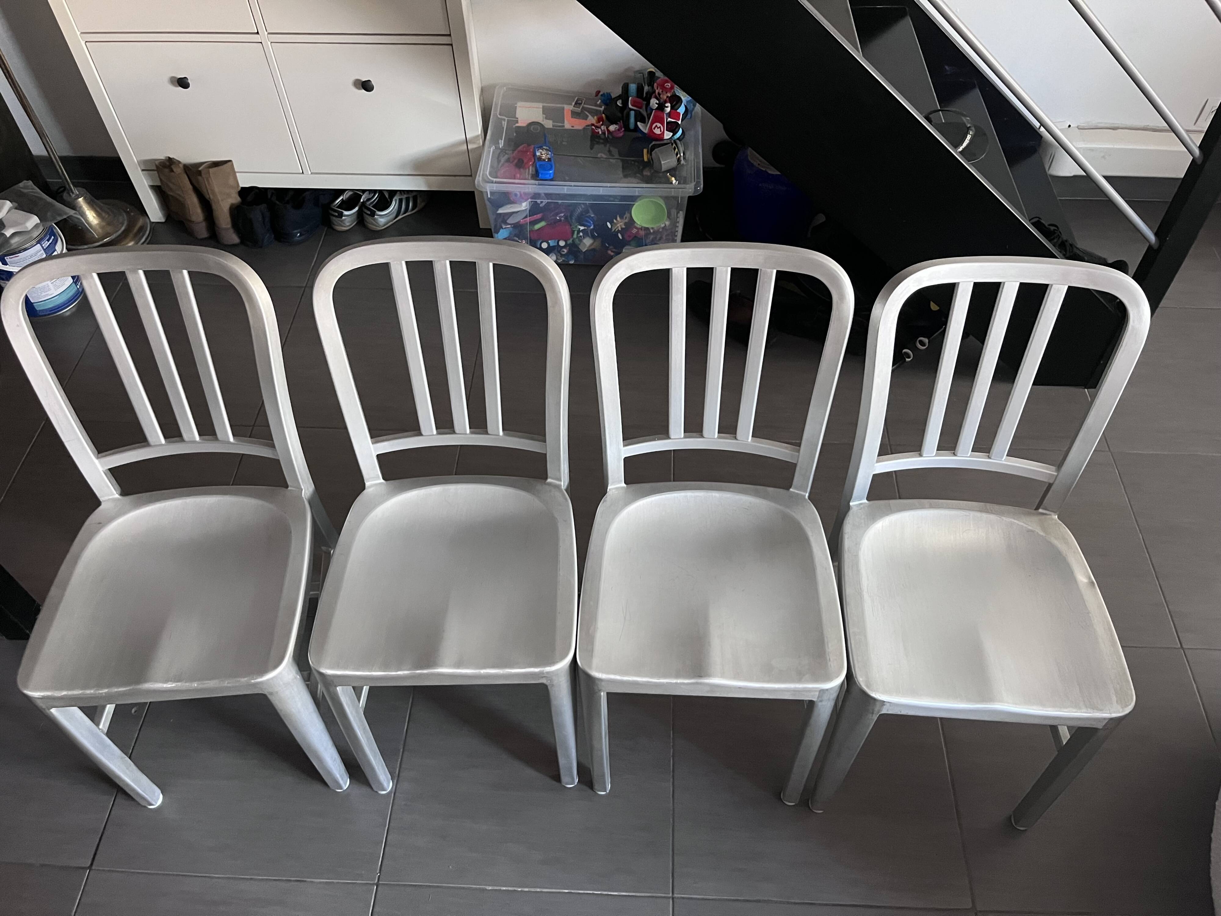 Set of 4 Alcatraz industrial loft chairs