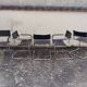 Set of 5 leather/chrome cantilever chairs