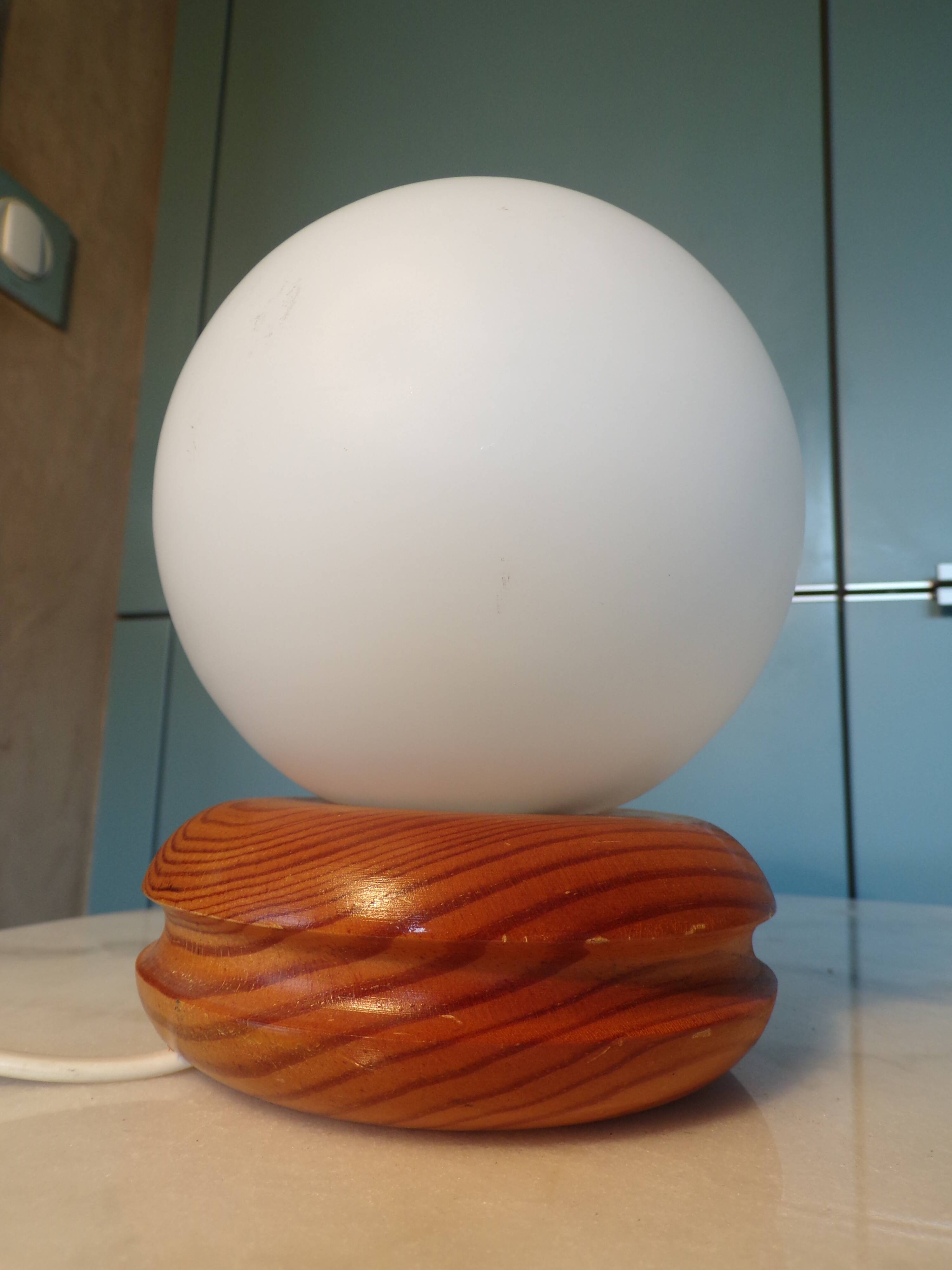 1980s pine table lamp