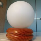 1980s pine table lamp