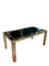 Coffee table in gilded brass and black glass by Studio Mercier for Liwan's