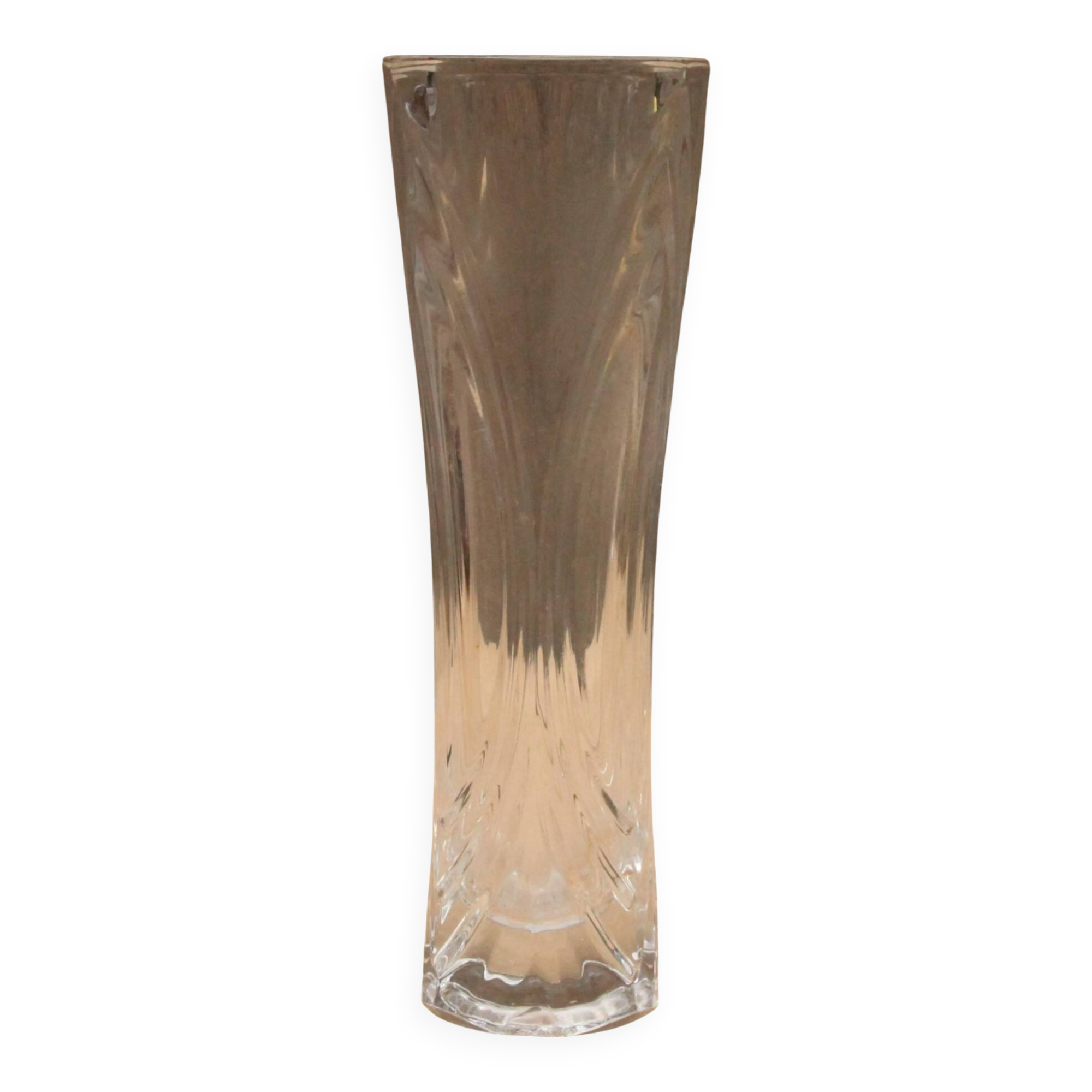 Chiseled glass vase