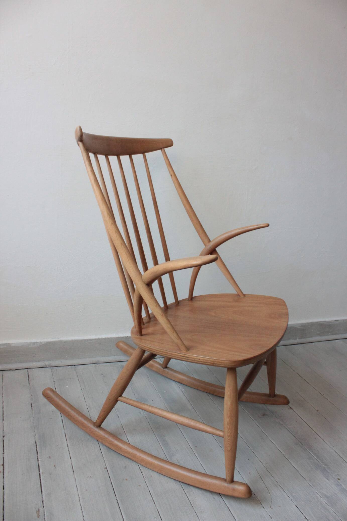 Scandinavian Rocking Chair by Illum Wikkelsø for Niels Eilersen, 1958