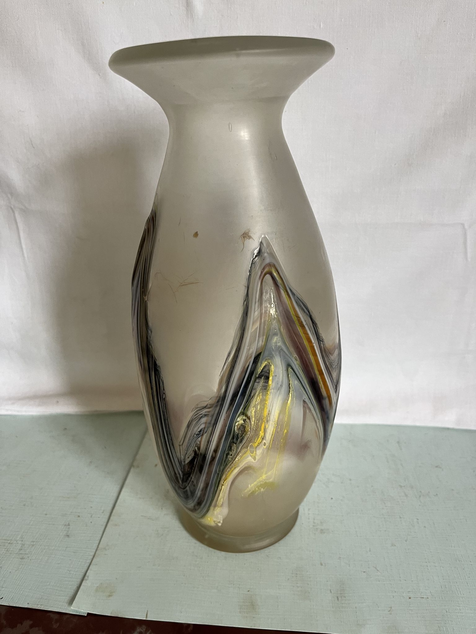 Vase en pâte de verre années 60