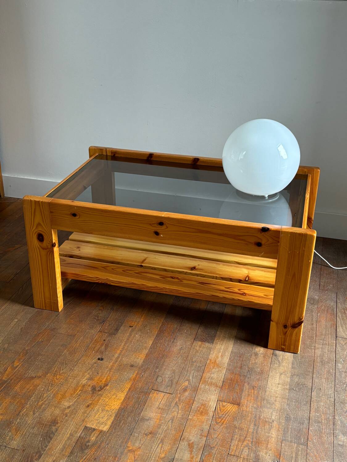 1970s pine coffee table